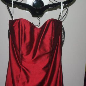 Vintage Mira Couture Strapless Burgundy Formal